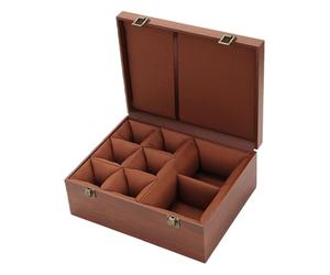 Zxpjkyu Teaware Box Large Organizer Container for Tea Pots, Cups, And Tea Boxes - Solid Wood Secure Closure - Practical - Suitable for, 1 Pot 6 Cup