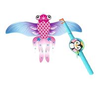 Zxpjkyu Toy Kite with 50M Line Included, Easy to Fly, Sturdy, Creative, for Outdoors, Camping, Summer Outings Or Picnics, Pink Goldfish