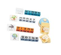 Zxpjkyu Wooden Blocks Spelling Game Alphabet Puzzles Blocks with Press School Letter Day Letter for Children, with Bell