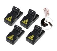 ZXPR Rat Traps - 4 x Large Heavy Duty Humane Mouse Traps That Kill Instantly for Indoors, Outdoor, Gardens -14 cm Reusable Rodent Solution with 1 Pai
