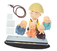 ZXQUEGF 1 Set Doll Ornaments Small Monk Adornments Kung Fu Monk Dashcams for Cars Car Dashboard Monk Statues Shaking Head Car Decoration Desktop Cute Monk Figure Monk Modeling Crafts Resin