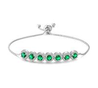 ZXQUEGF 14K Gold Bracelet with Emerald Gemstone and for Women, Bezel