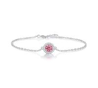 ZXQUEGF 14K Gold Ruby Bracelet, Halo, Beautiful Gifts For Women, Elegant Accessory for Special Occasions