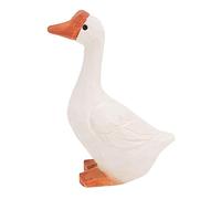 ZXQUEGF 1pc Animal Carving Ornaments Desktop Decoration Crafting Kit Farm Animals Figures Goose Figures Realistic Goose Miniature Farm Animal Figurines Goose Model Toy Wooden White