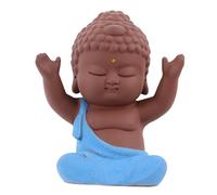 ZXQUEGF 1pc Little Monk Tea Pet High Heel Ornament Miniature Monks Ornament Cute Monk Statue Buddha Statue Little Monk Buddha Buddha Figurines Zen Buddha Statue Blue Ceramics