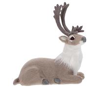 ZXQUEGF 1pc Simulation Elk Decoration Cute Animal Ornament Woodland Deer Snow Globe Christmas Deer Figurines Woodland Reindeer Car Decorations Imitation Animal Model Grey Plastic Faux Fur