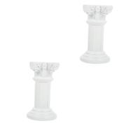 ZXQUEGF 2 Pcs Sculpture Ornaments Outdoor Candle Holder Greek Column Figurine Light House Decorations for Home Roman Pillar Figurine Creative Sculpture Synthetic Resin Base White