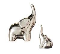 ZXQUEGF 2Pcs Elephant s Animal Statues Art Desktop Decorations Elephant Figurines for Table TV Cabinet Living Room, Silver