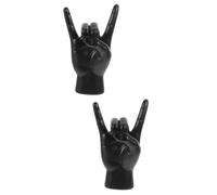 ZXQUEGF 2pcs Music Model Ornament Home Desktop Hand Decoration Rock Gesture Table Decor Resin Craft Sculpture