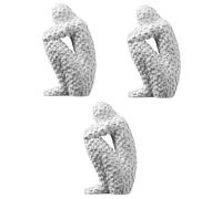 ZXQUEGF 3 Pcs Character Model Ornaments House Decorations for Home Thinker Figurine Statue Decor Character Collectible Figurine Table Adornment Masculine Decor Vintage Decor Resin White
