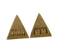 ZXQUEGF 3 Pieces Pyramid Ornament Egyptian Decor Ancient Egyptian Interior Decoration Upholstery Trim Pyramid Statue Home Decoration Pyramid Sculpture Men Decoration Gold