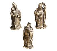 ZXQUEGF 3pcs Brass Fu Lu Shou Decorative Accessories House Ornaments Home Ornaments Taoism Three Gods Statue Three Gods Figurine Cai Shen Statue Chinese Decor Household Decor Luk Golden