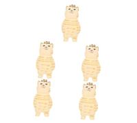 ZXQUEGF 5pcs Wooden Cat Ornament Cat Sculpture Decor Standing Cat Ornament Vintage Decor Office Decor Retro Decor Yoga Statue Cat Decorations Cat Crafts Animal Kitten Office Desk Decorate
