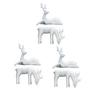 ZXQUEGF 6 Pcs Ornaments Deer Porcelain Reindeer Figurine Tea Pet Sculpture Ceramic Animal Sculpture Garden Statue Holiday Toy Ceramics Animal Deer Lovers Household White