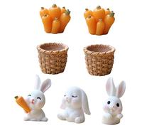 ZXQUEGF 7 Easter Decorations Rabbit Figures Rabbit Decorative Figure Rabbit Sculpture Miniature Rabbit Figure Rabbit Statue Animal Rabbit Figure Easter Bunny Resin Table Frame Carrot