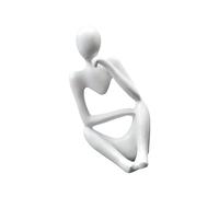 ZXQUEGF Abstract Figure Ornaments Thinking Statue Decorative Abstract Sculpture The Office Decor Resin White