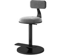 ZXQUEGF Adjustable Velvet Makeup Stool with Footrest, Round Swivel Vanity Chair for Bathroom & Dressing Table, Stylish Blue Padded Stool for Dressing & Beauty.