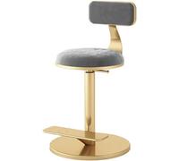 ZXQUEGF Adjustable Velvet Makeup Stool with Footrest, Round Swivel Vanity Chair for Bathroom & Dressing Table, Stylish Blue Padded Stool for Dressing & Beauty.