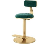 ZXQUEGF Adjustable Velvet Makeup Stool with Footrest, Round Swivel Vanity Chair for Bathroom & Dressing Table, Stylish Blue Padded Stool for Dressing & Beauty.
