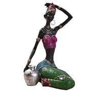 ZXQUEGF African Statues for Home Decor, Women Figure Girls Tribal Lady Collectible Art Piece Human Decorative, Vintage Gift Crafts Ornaments,A