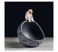 ZXQUEGF Art Decorative Entrance KeyDesktopOld World Outer Space Gifts Ornaments for Christmas Tree AstronauAstornautStorage Box Creative Figurines Ornament Figurine Color Gray Size B)