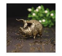 ZXQUEGF Art Decorative Retro Copper Chinese 12 Flying Pig Statue Home Decoration Antique Brass Lucky Animal Small Table Desk Ornaments Ornament Figurine