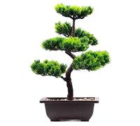 ZXQUEGF Artifical Tree Artificial Bonsai Pine Tree Simulation Bonsai Green Plant Ceramic Pot Indoor Living Room Desk Office Desktop Decoration Artificial Tree Indoor