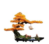 ZXQUEGF Artifical Tree Chinese Style Simulation Bonsai Welcoming Pine Ornaments Porch Living Room Home Office Hotel Decorations Artificial Tree Indoor(C)