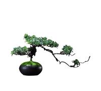 ZXQUEGF Artifical Tree Chinese Style Welcoming Pine Ornaments Living Room Porch Home Decorations Dining Table TV Cabinet Creative Thuja Bonsai Ornaments Artificial Tree Indoor(B)