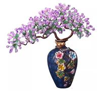ZXQUEGF Artifical Tree Jade Jade Carving Crafts Jade Entrance TV Cabinet Decoration Living Room Wine Cabinet Ornament Artificial Tree Indoor