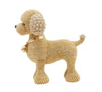 ZXQUEGF Beaded Dog Resin Statue Animal Table Centerpiece Collectible Puppy Figurine Desk Figure for Bookshelf Living Room, Golden