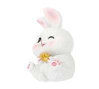 ZXQUEGF Big Eared Rabbit Ornament Chinese Rabbit Figurine 2023 Chinese Feng Shui Sculpture Rabbit Year Figure Year of The Rabbit 2023 Terrarium Animals Chinese Mushroom Resin