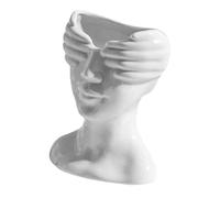 ZXQUEGF Body Art Vase Female Figure Vase Goblincore Room Decor Head Succulent Planter Pot Ceramics White