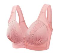 ZXQUEGF Bralettes for Women with Support Plus Size Front Closure Comfortable Bra Full Coverage No Underwire Daily Bralette Pink #4 3X-Large