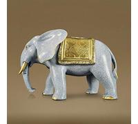 ZXQUEGF Bronze Elephant Sculpture Animal Home Study Living Room Decoration Crafts Gift-A_20*11 * 11CM