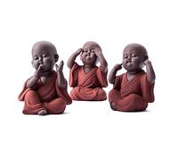 ZXQUEGF Buddha Monk Figurines Little Statue Buddha，Creative Wealth Lucky Attraction Crafts Ornament As Home, Office Display Decoration