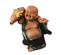 ZXQUEGF Buddha Pottery Monk Figurine Home Decoration Buddha Figurines Home Decor Hand Carved Figurine Laughing Buddha Buddha Ornament Zen Monk Statue Buddha Doll