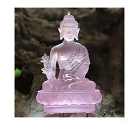 ZXQUEGF Buddha Statue Zen Buddha Home Furnishing Temple Porch Consecration Ancient Glass Buddha Sculpture Desktop Decoration Feng Shui Statue (Color : Oak)