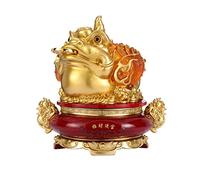 ZXQUEGF Buddha Statue，Zen Geomantic Omen Three-legged Cornucopia Office Decoration Fortune Attracting Toad Sculpture Brings Good Luck th Meditation Decor (Size : M)