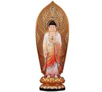 ZXQUEGF Buddhism Family Shop Bring Good Luck Bless Safe Sakyamuni Medicine Buddha Statue Home Worship Security Ornaments