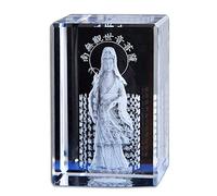 ZXQUEGF Buddhism Items Guanyin Bodhisattva Figurine Crystal Inner Carving Buddha Zen Statue Prajna Heart Sutra Guanyin Meditative Decoration Ornament Buddhist
