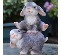 ZXQUEGF Bunny Statue Yard Garden Decorations Cute Rabbits, Family s Home Decor Ornament, Cute Rabbits Look Great in Any Outdoor Living Space,C