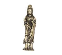 ZXQUEGF Car Key Chain Praying Buddha Statue Blessing Buddha Ornament Retro Thai Buddha Statue Antique Buddha Figurine Vintage Chinese Kuan Bodhisattva Ornament Feng Brass