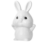 ZXQUEGF Cartoon Rabbit Ornament Rabbit Garden Statue Cartoon Bunny Sculpture Kawaii Bunny Prop Porcelain Rabbit Ornament Sculpture Rabbits for Decor Miniature Top Hat White Ceramics