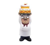 ZXQUEGF Chef Statue Collectible Art Crafts Resin Cook Figure Desktop Ornament for Bakery Bar Fireplace Living Room