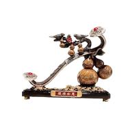 ZXQUEGF Chinese Gourd Statue Feng Shui Figurine Gourds Birds Tabletop Decoration for Office Entrance Fireplace Farmhouse, Brown