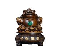 ZXQUEGF Chinese Money Statue Lucky Wealth Fortune Toad Figurines Tabletop Decorative Ornaments for Office Home,Meditation Decor (Small)