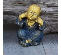 ZXQUEGF Chinese Zen Buddha Statue,Creative Courtyard,Antique Stone Statue,Outdoor Garden Decoration Ornaments,Yard Art Decoration A 26x26x40cm