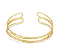 ZXQUEGF Chunky Cuff Bracelets for Women Multi-layer Cross Wire Open Bangle Bracelet Adjustable Chunky Wide Open Wrist Arm Cuffs Wrap Bracelet Gold/White Gold