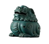 ZXQUEGF Coil Burner Cones Holder Accents Gift Lion Statue Figurines Censer for Bedroom Home Yoga Livingroom Desktop, Green, 10.8cmx10.5cm